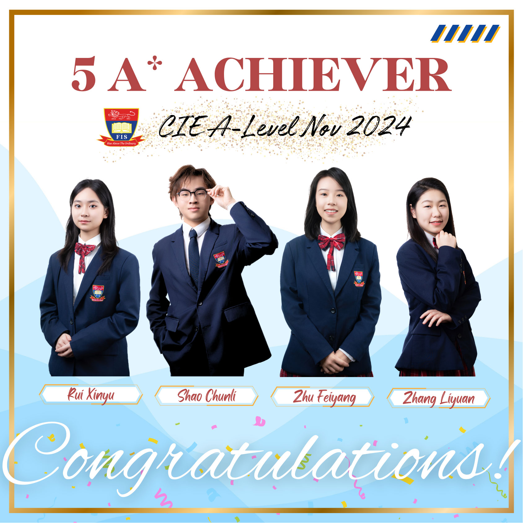 特大喜讯 | 4名辅仁学子获得5A*！2024年11月A水准成绩放榜